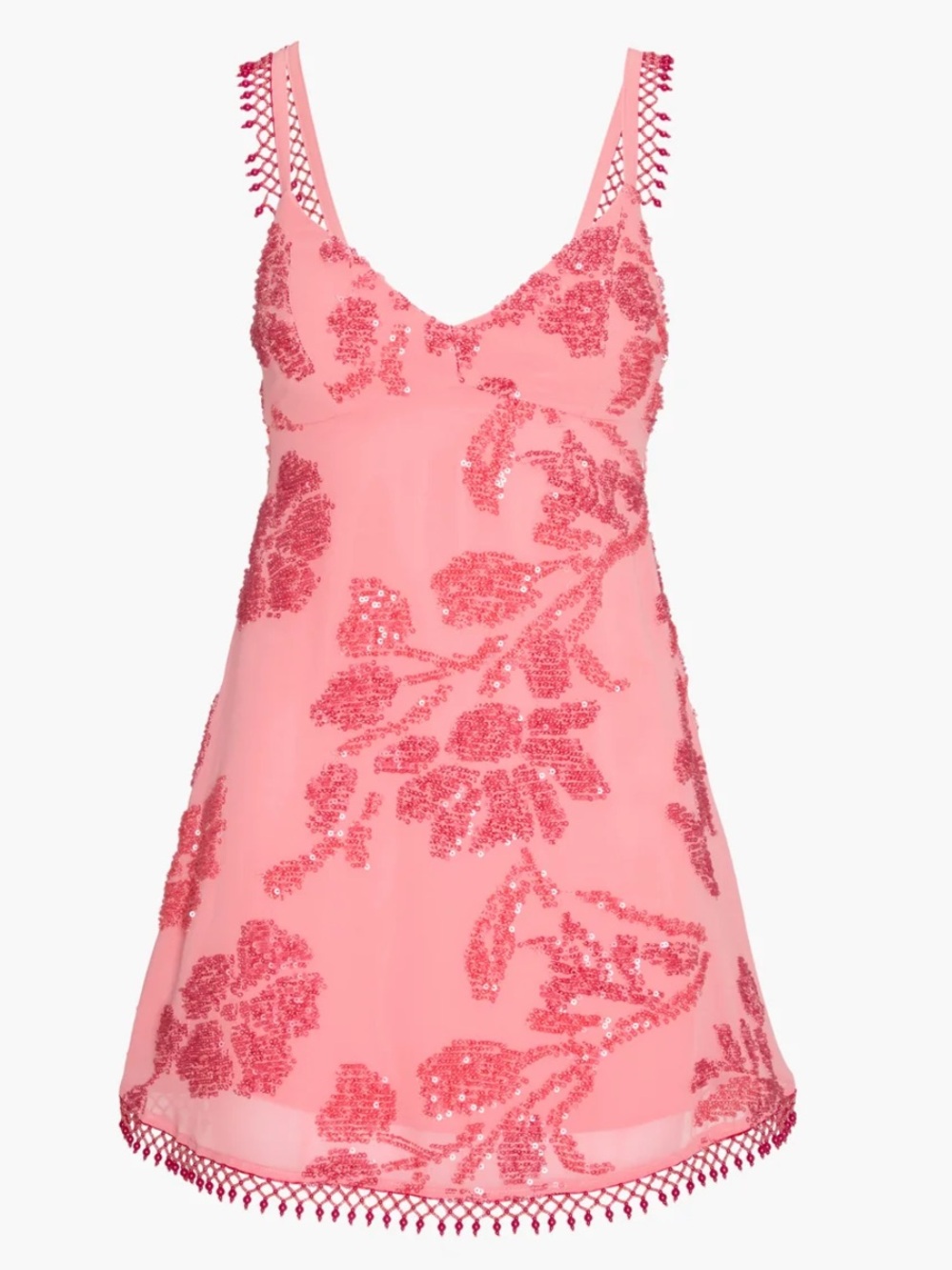 NWT Hill House Trix Dress - Coral Georgette With Sequins